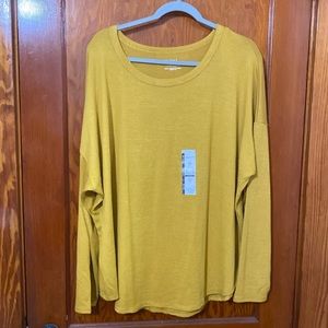 Womens XXXL (22) green mustard yellow WOMAN top. Time and Tru. New with tags.